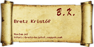 Bretz Kristóf névjegykártya